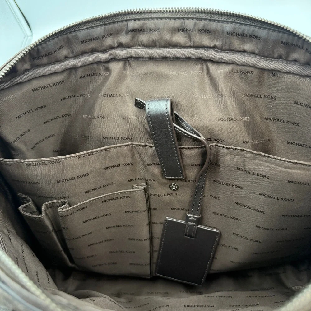 Michael Kors Signature MK Brown Men's Laptop Travel Bag